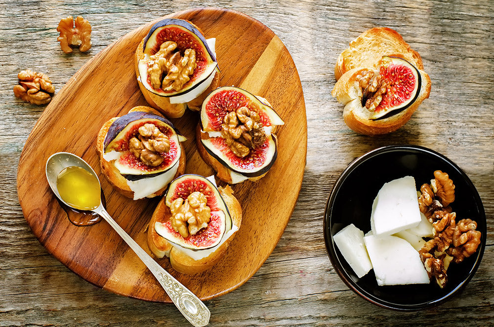 Goat Cheese Fig Crostini with Honey