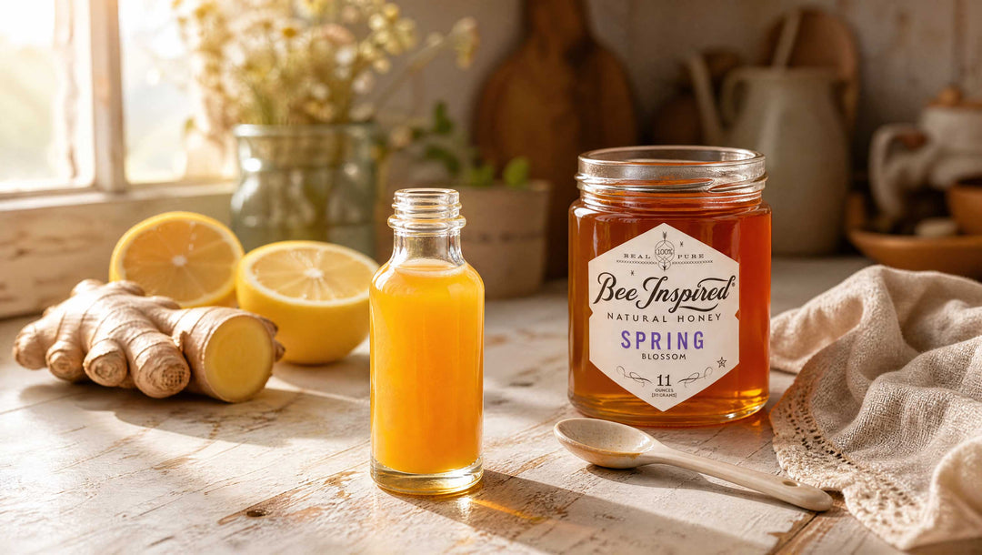 serving a simple ginger shot with lemon