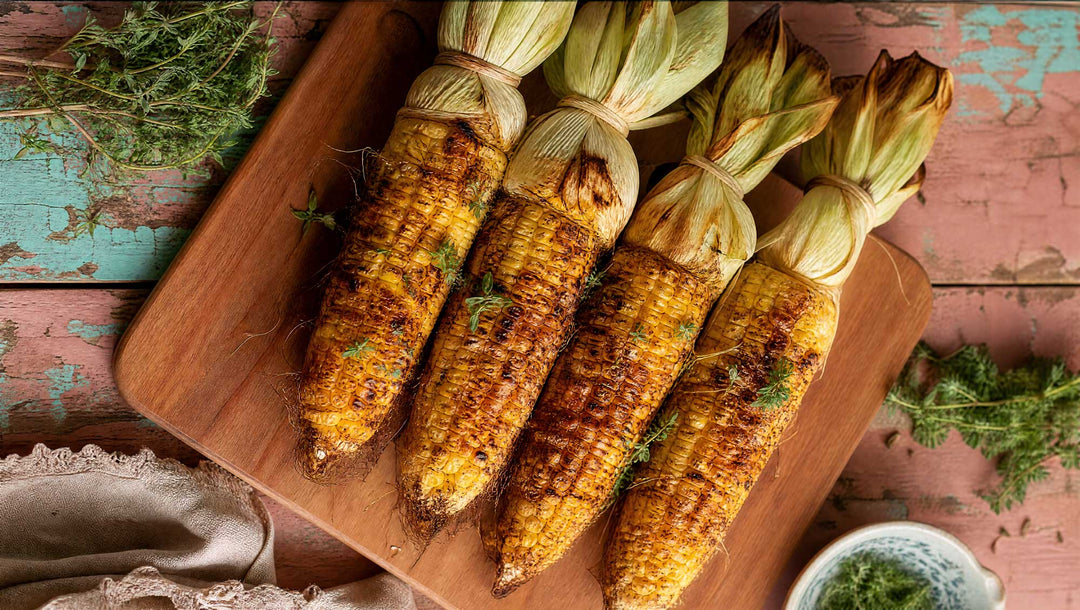 corn on cob on serving platter