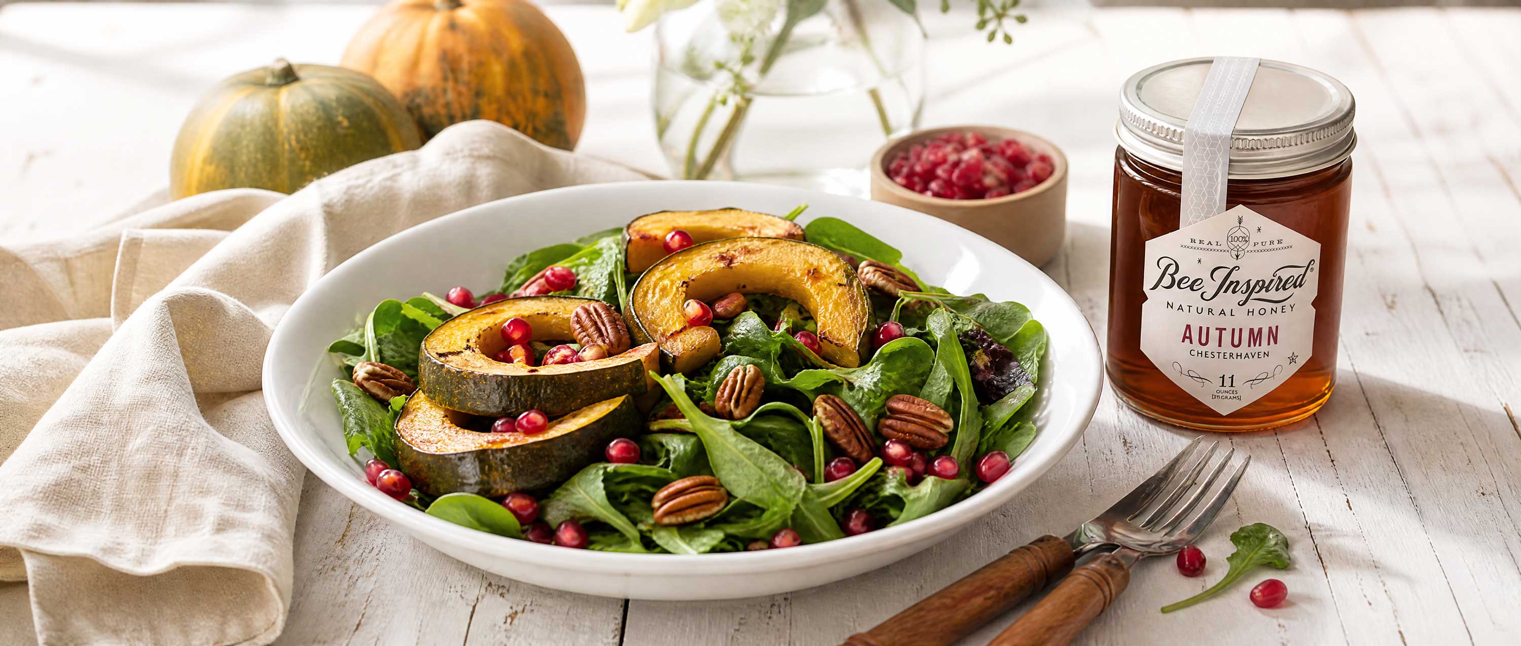 honey roasted acorn squash roasted salad hero