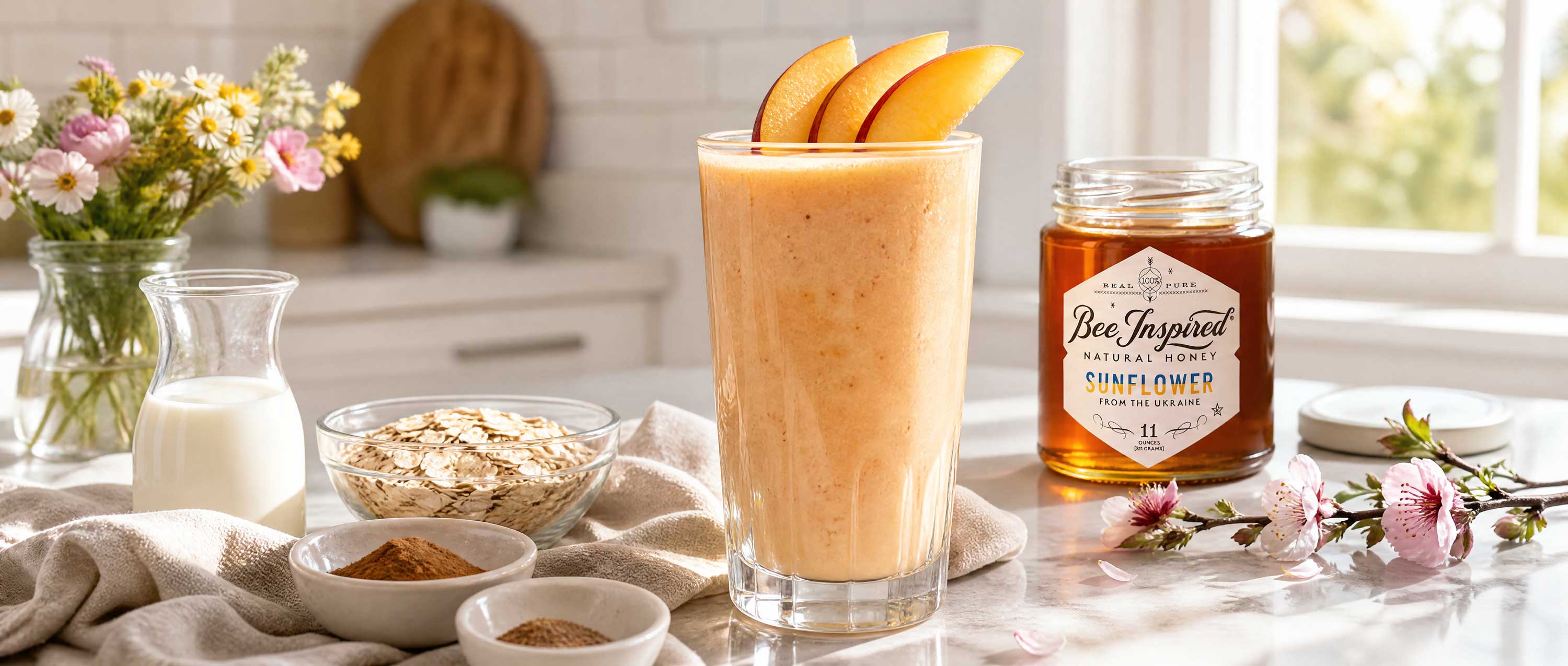 Peach Smoothie with Sunflower Honey