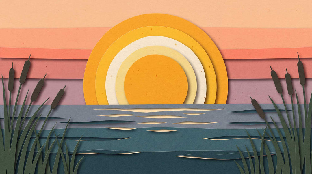 sunrise cut paper art