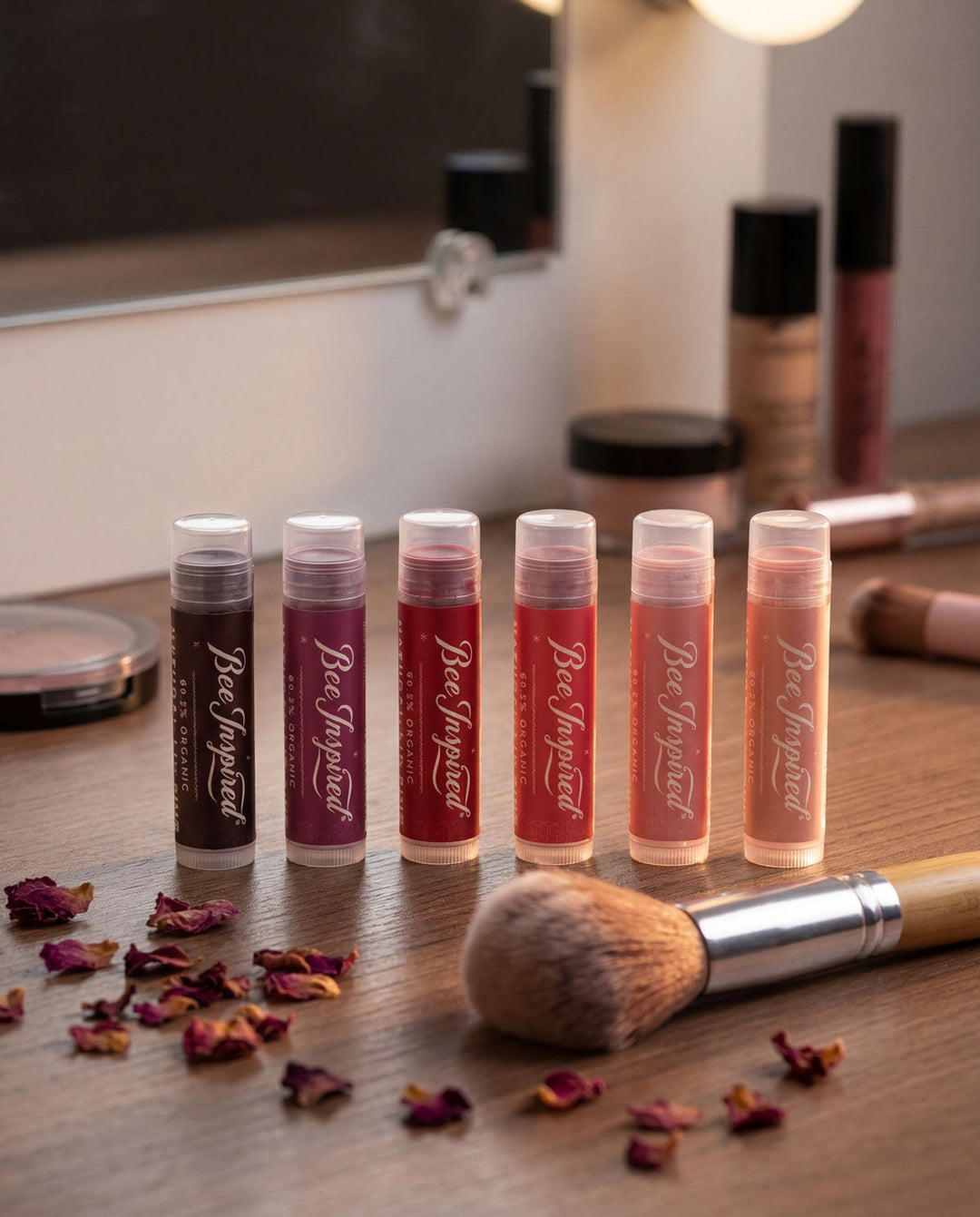 applying lip balm
