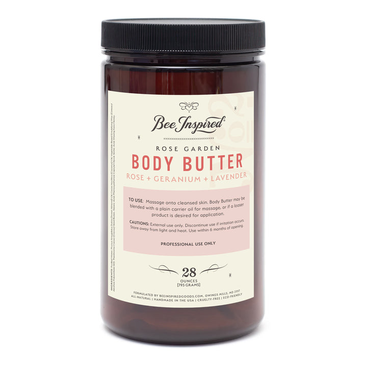 Jar of Bee Inspired Rose Garden Body Butter on a white background