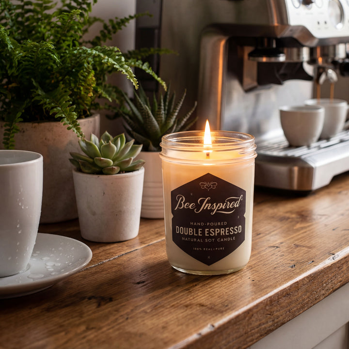 Candle labeled &