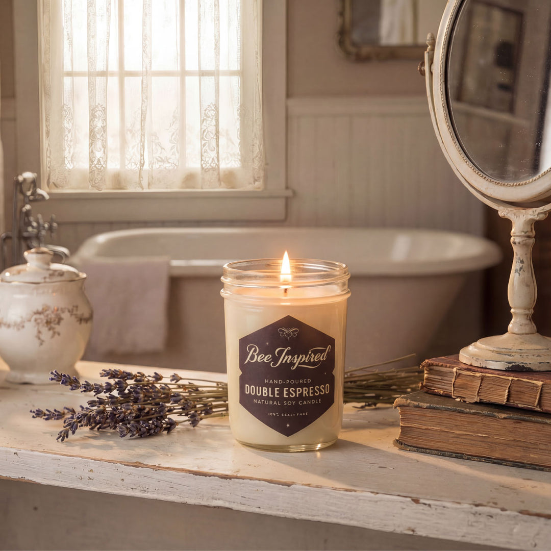 Candle labeled &