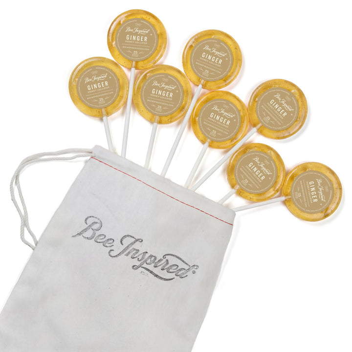 Yellow lollipops with &