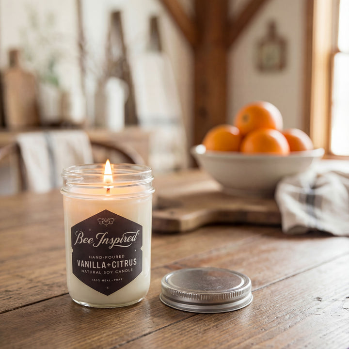 Candle labeled &